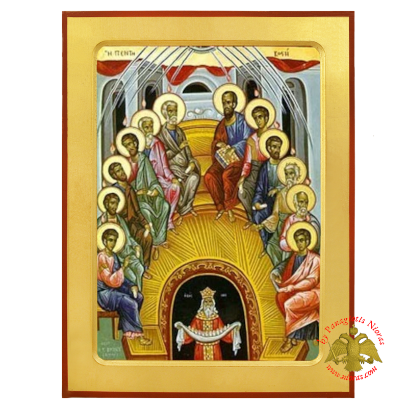 Christ The Pentecost Byzantine Wooden Icon